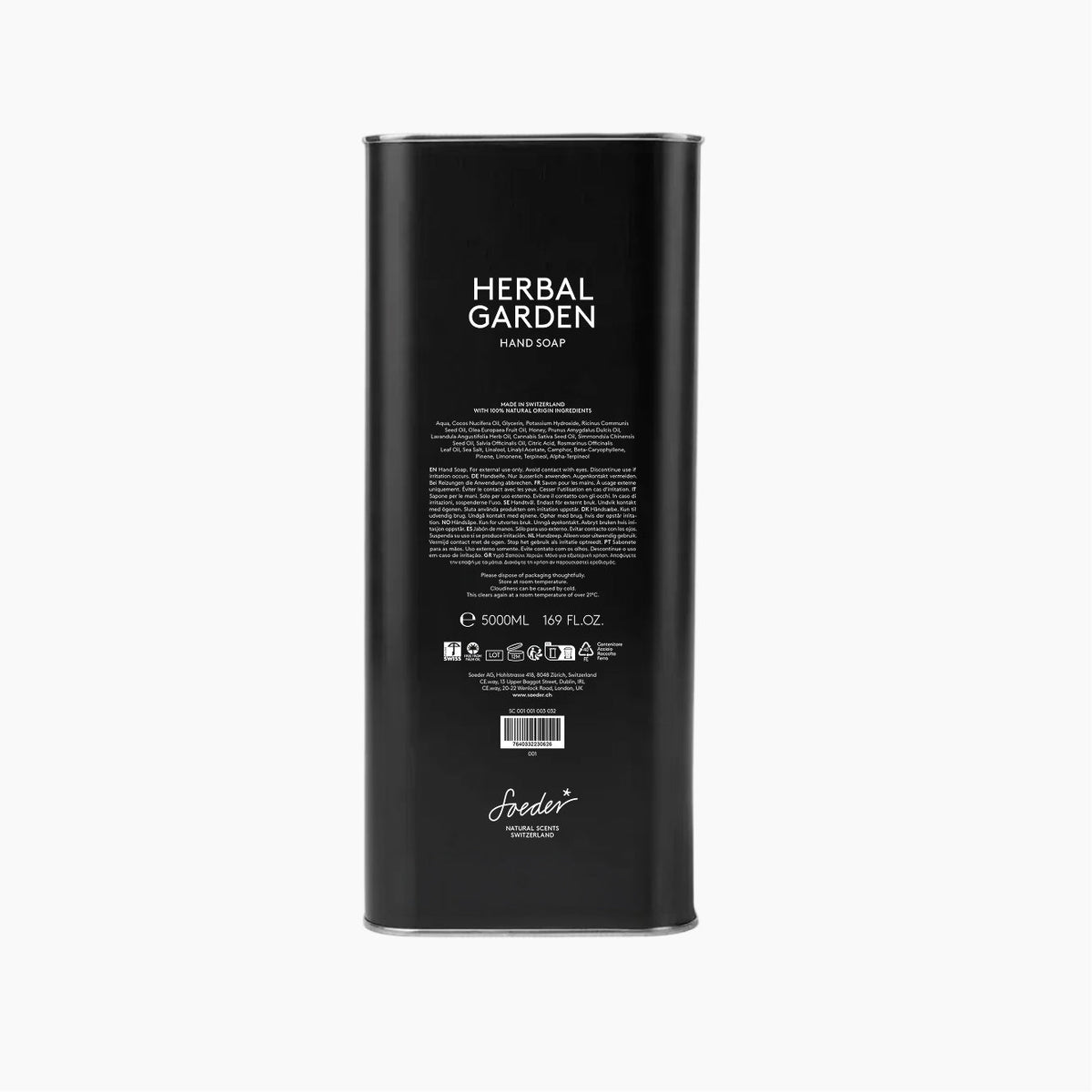 Herbal Garden Hand Soap 5000ml, naturlig håndsåpe fra Soeder